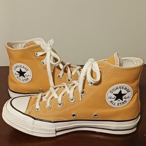 Converse High-Top Sneakers in Mustard Yellow